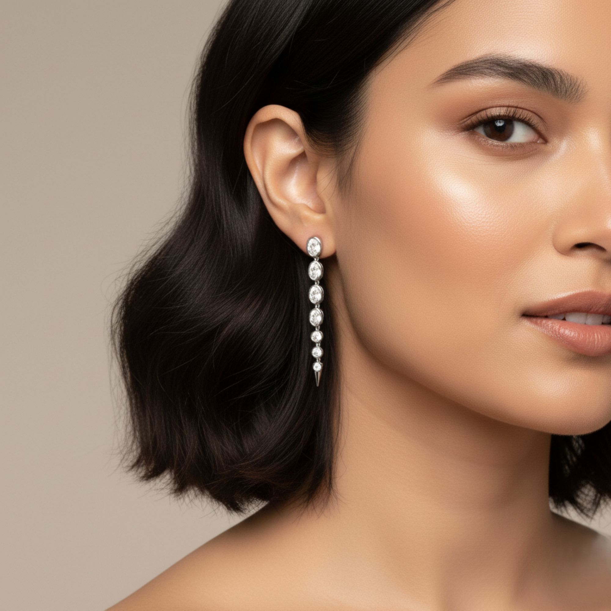 LGD Oval & Round Drop Earrings