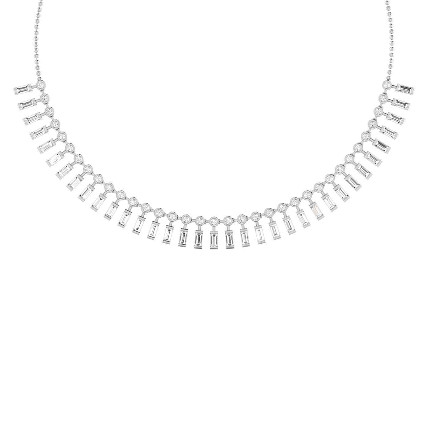 LGD Round & Baguette Necklace