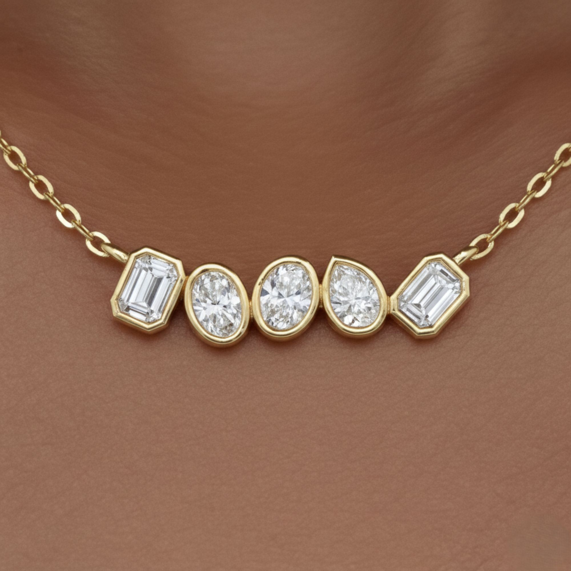 LGD Multi-Shape Bar Pendant w/ Chain
