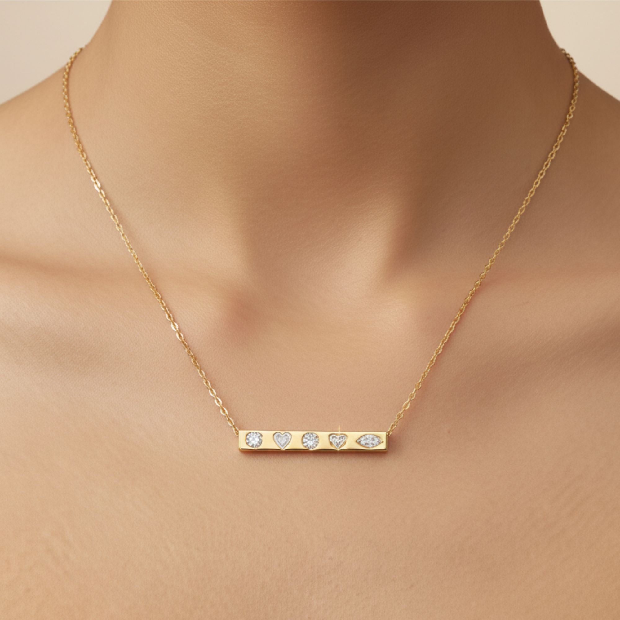 LGD Multi-Shape Bar Pendant w/ Chain