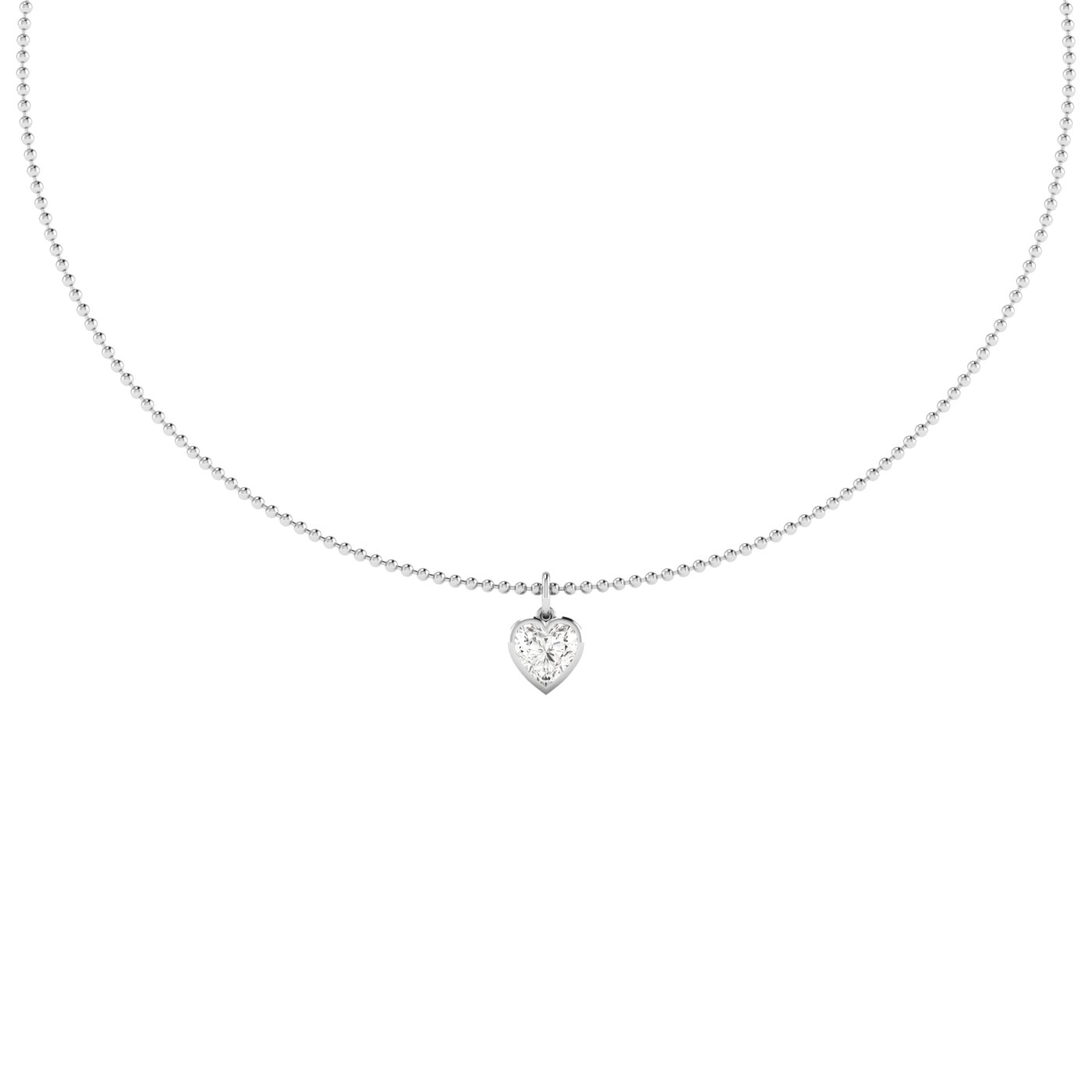 LGD Bezel Set Heart Pendant w/ Chain