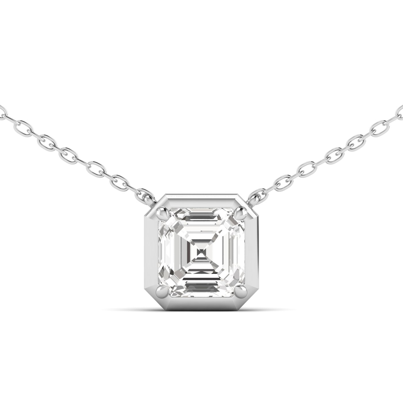 LGD Asscher Cut Pendant w/ Chain