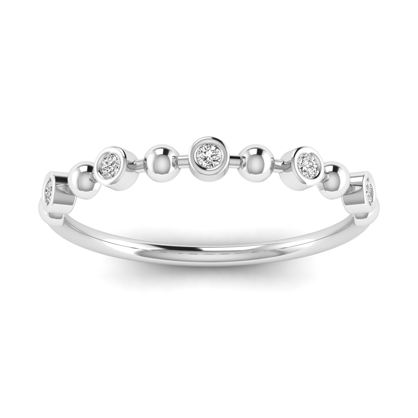 Alternating Bead & Lab Diamond Ring