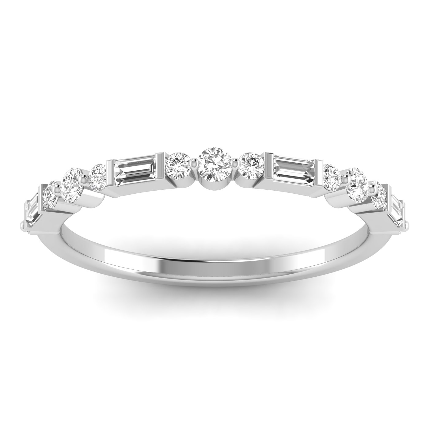 ROUND BAGUETTE STACK HALF BAND
