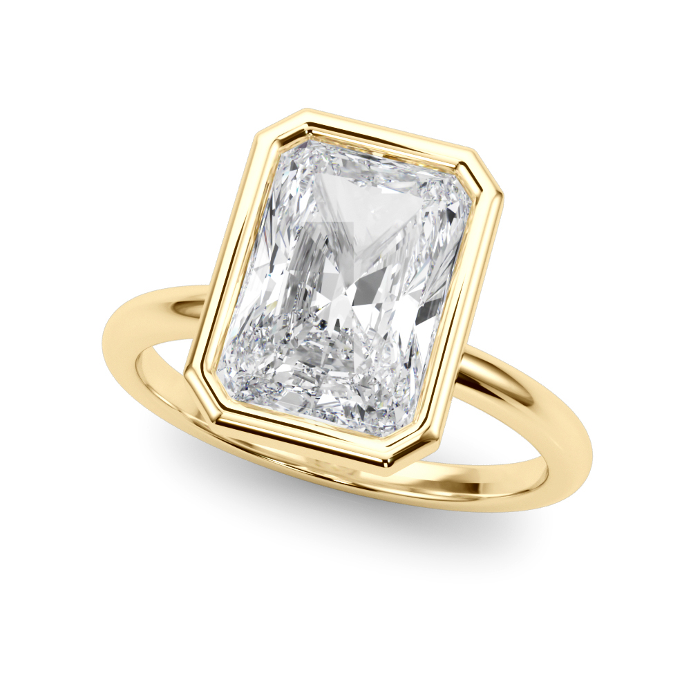 Solitaire Bezel Set Radiant Engagement Ring