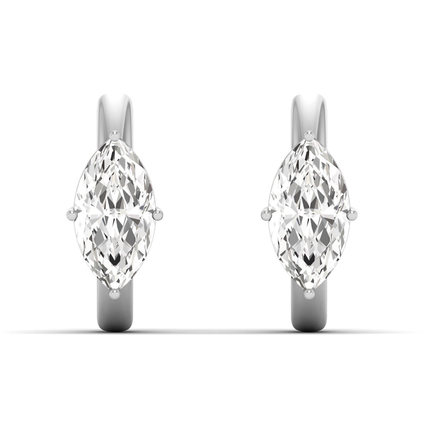 Lab Diamond Marquise Hoop Earrings 1 Ctw.