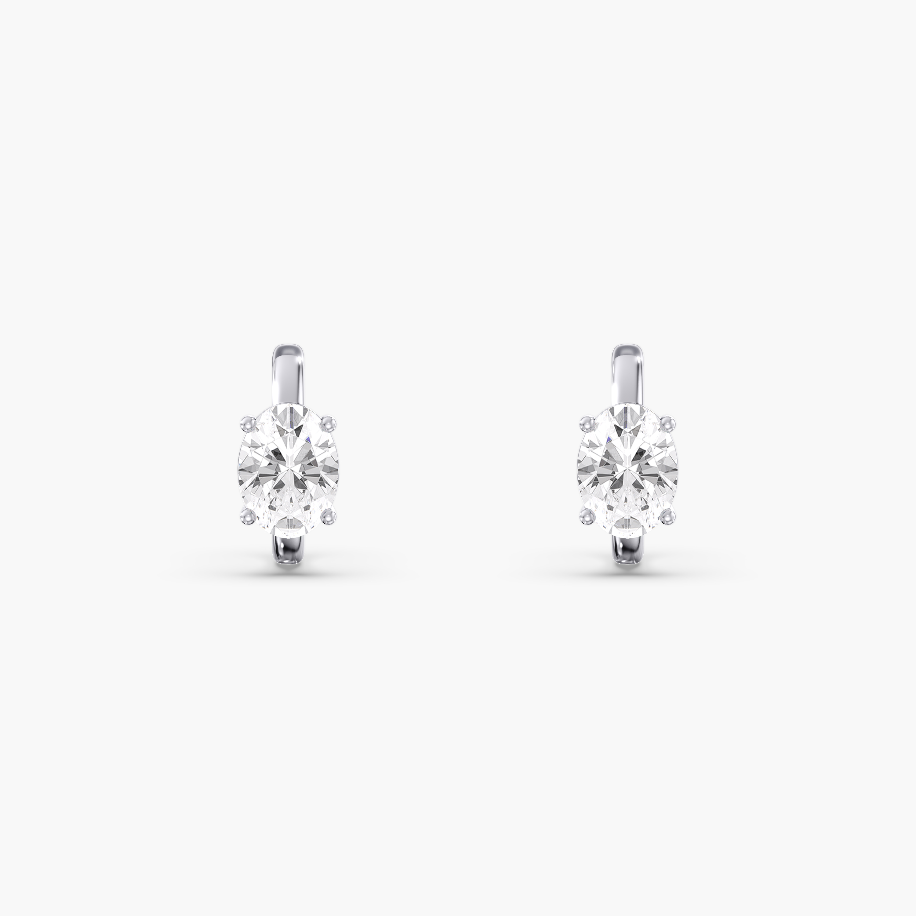 Lab Diamond Oval Hoop Earrings 2 Ctw.