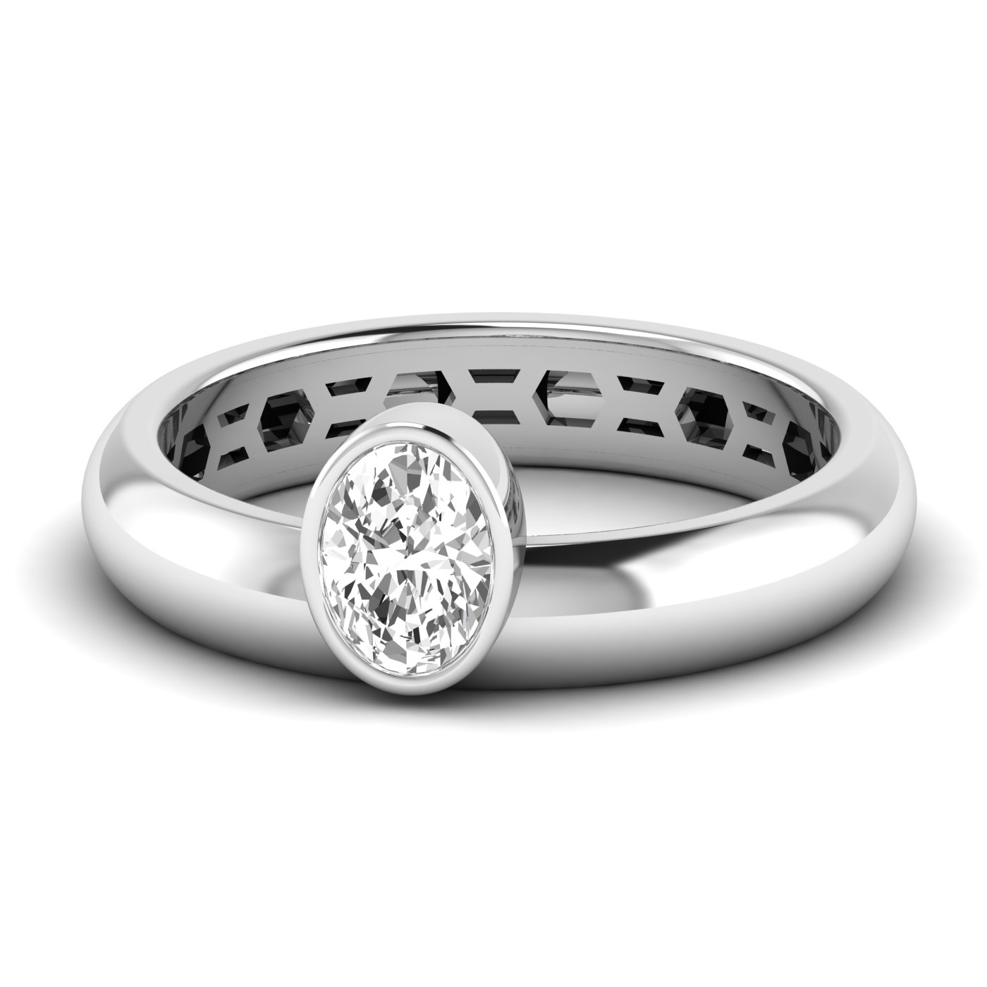 Lab Diamond Oval Cut Ring 1/2 Ctw.