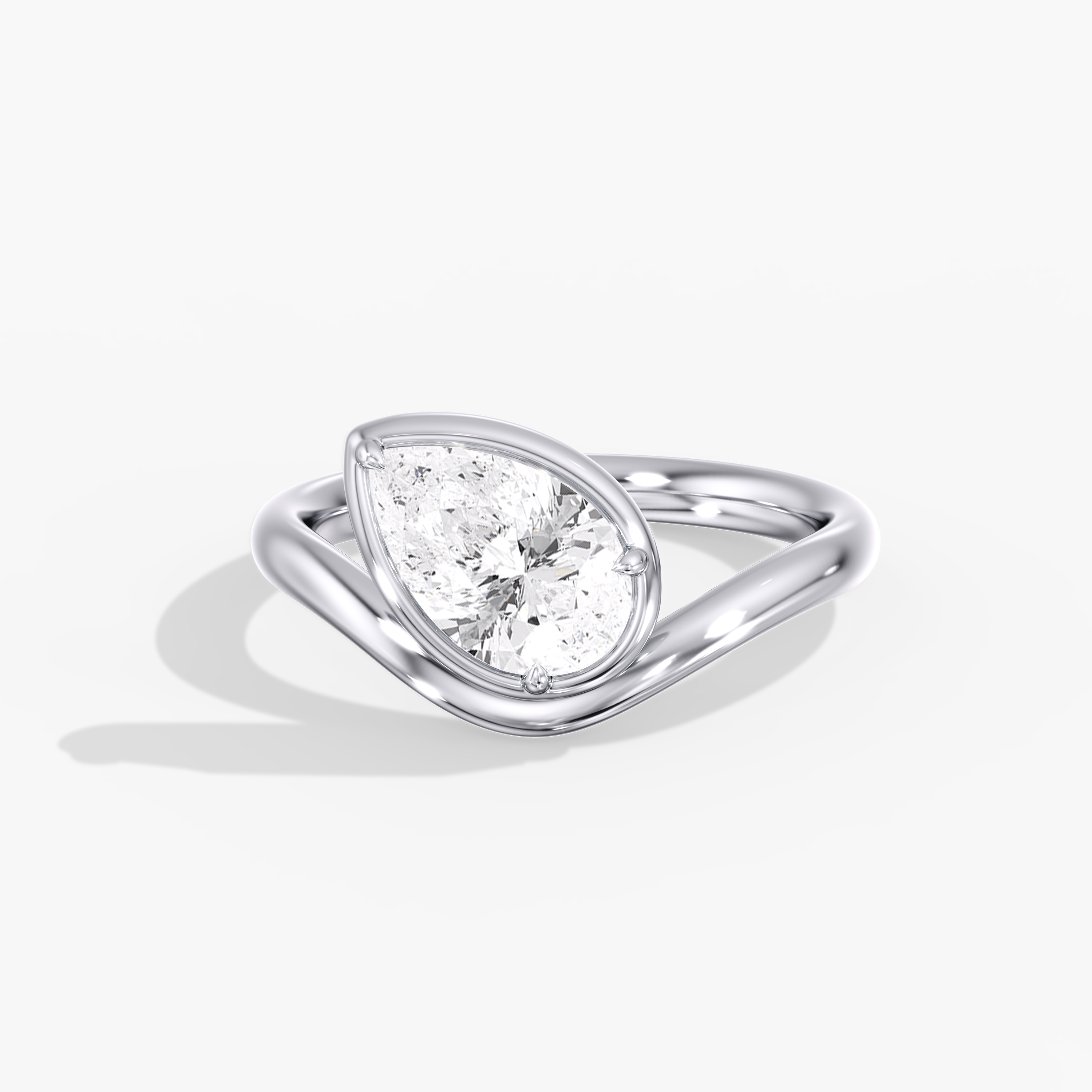 Lab Diamond Pear Pinky Ring 1 Ct.