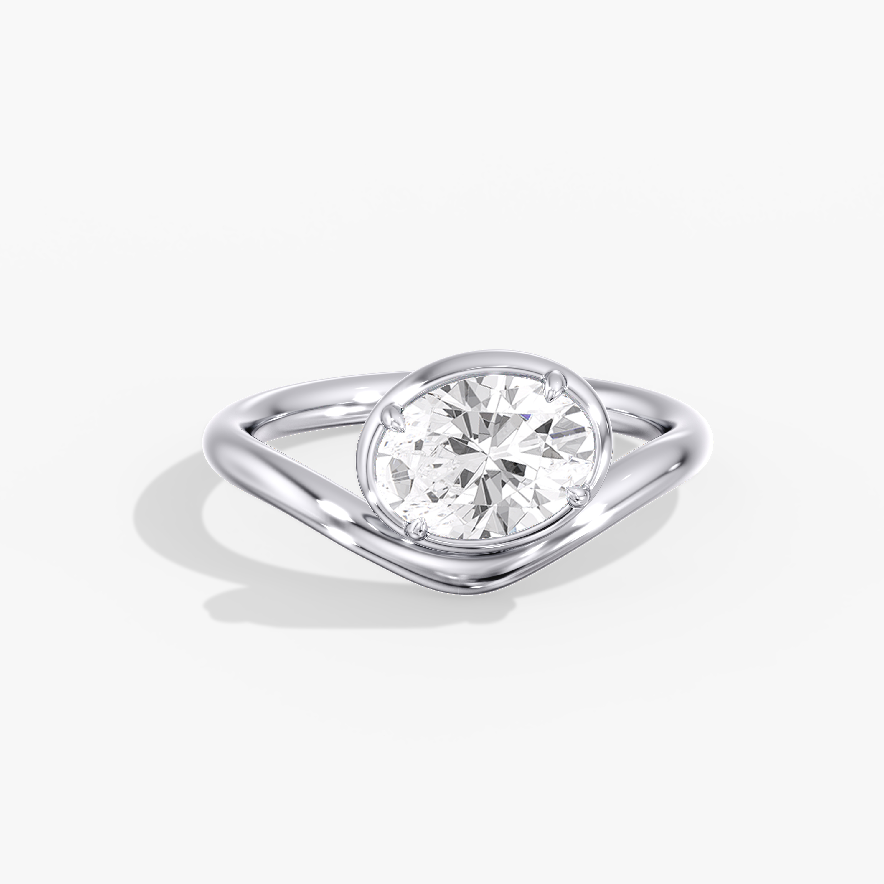 Lab Diamond Oval Pinky Ring 1 Ct.