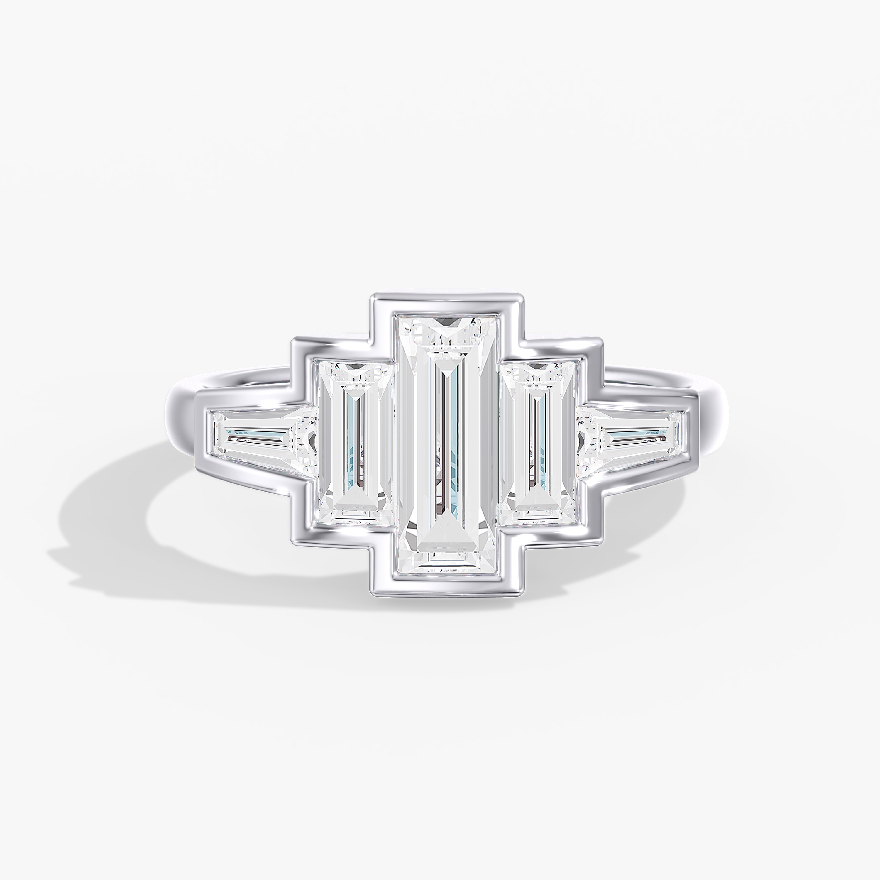 Lab Diamond Bezel Baguette Ring 2 Ctw.