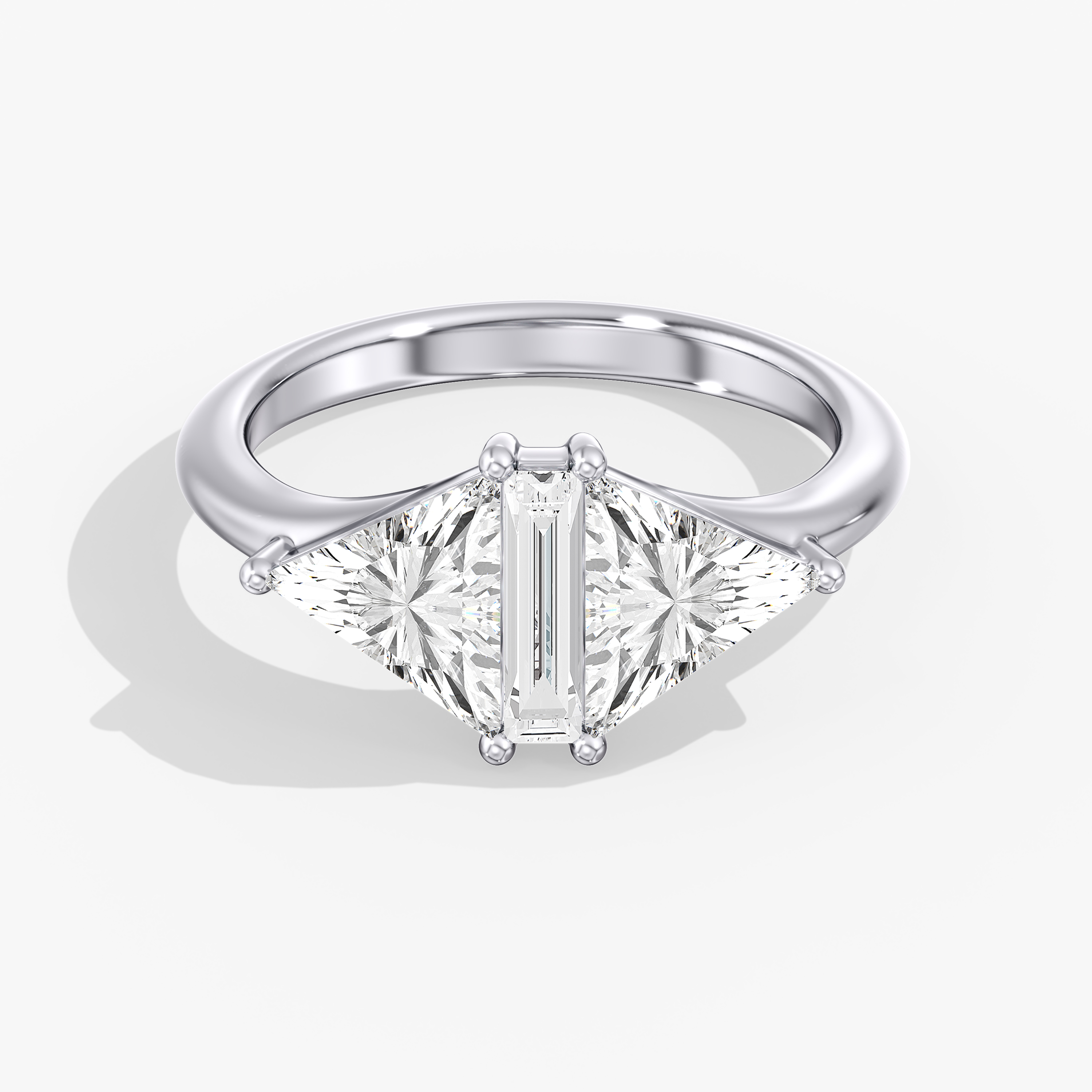 Lab Diamond 3-Stone Triangle Ring 2 1/2 Ctw.