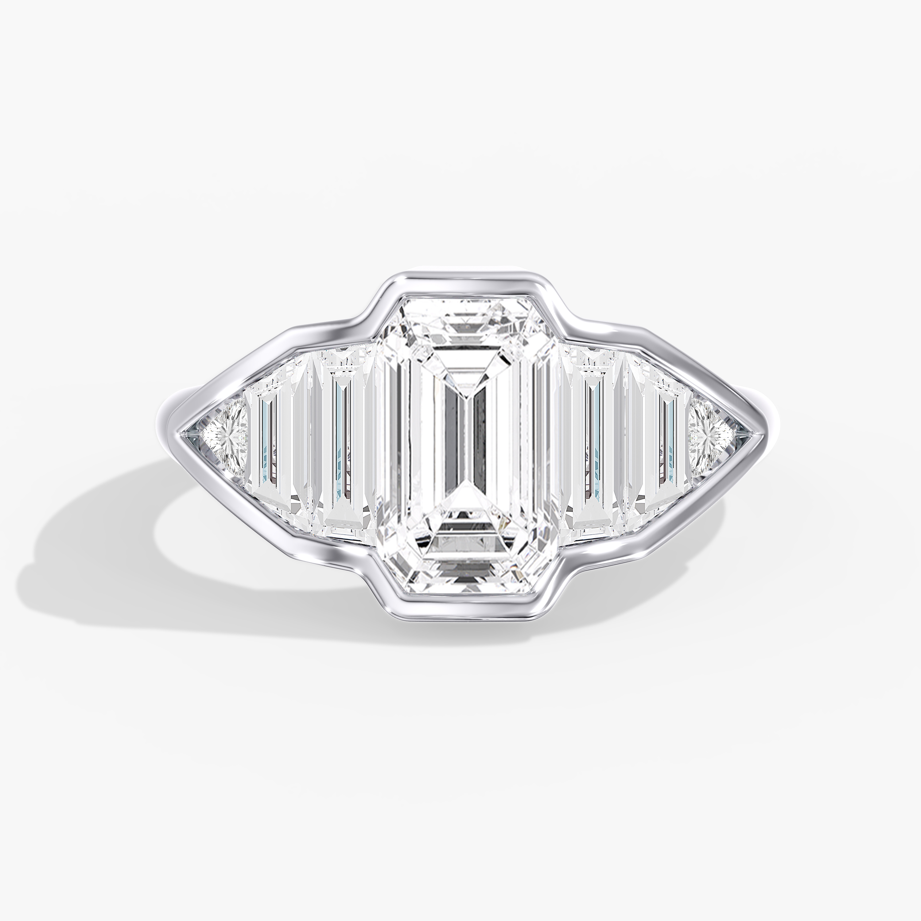 Lab Diamond Emerald Cut & Baguette Ring 4 1/2 Ctw.