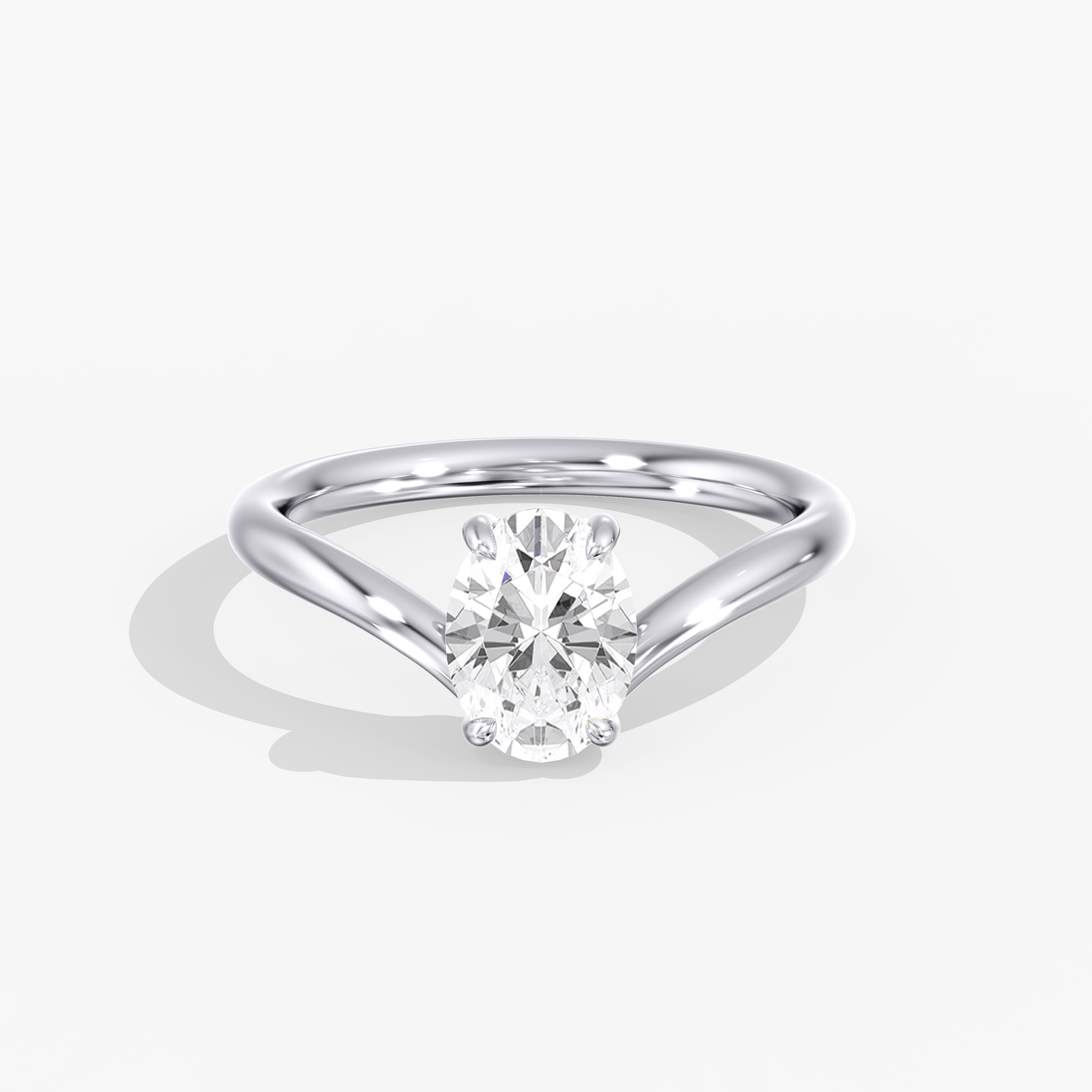 Lab Diamond Oval Pinky Ring 1 Ct.