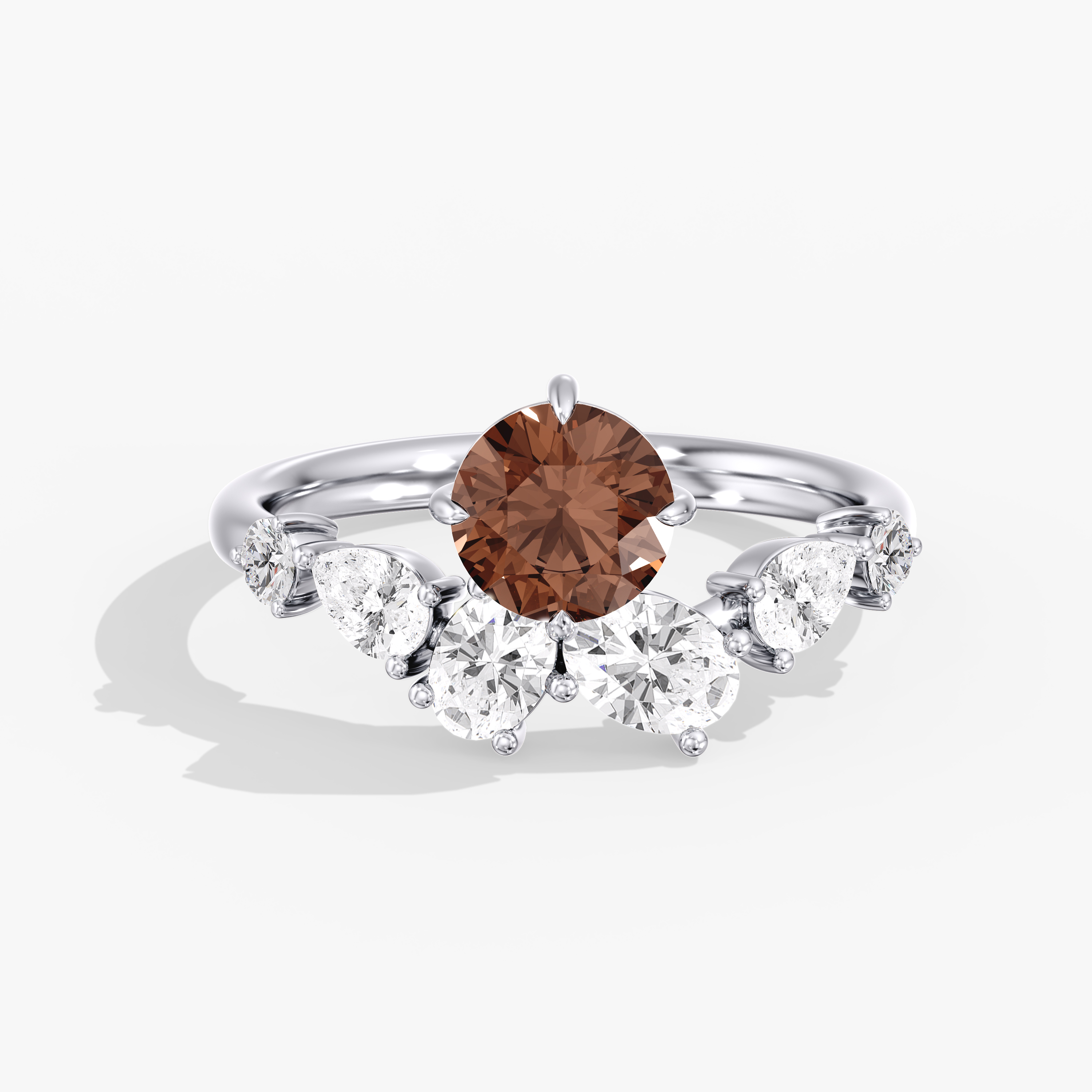 Lab Diamond Round Champagne Ring 2 Ct.