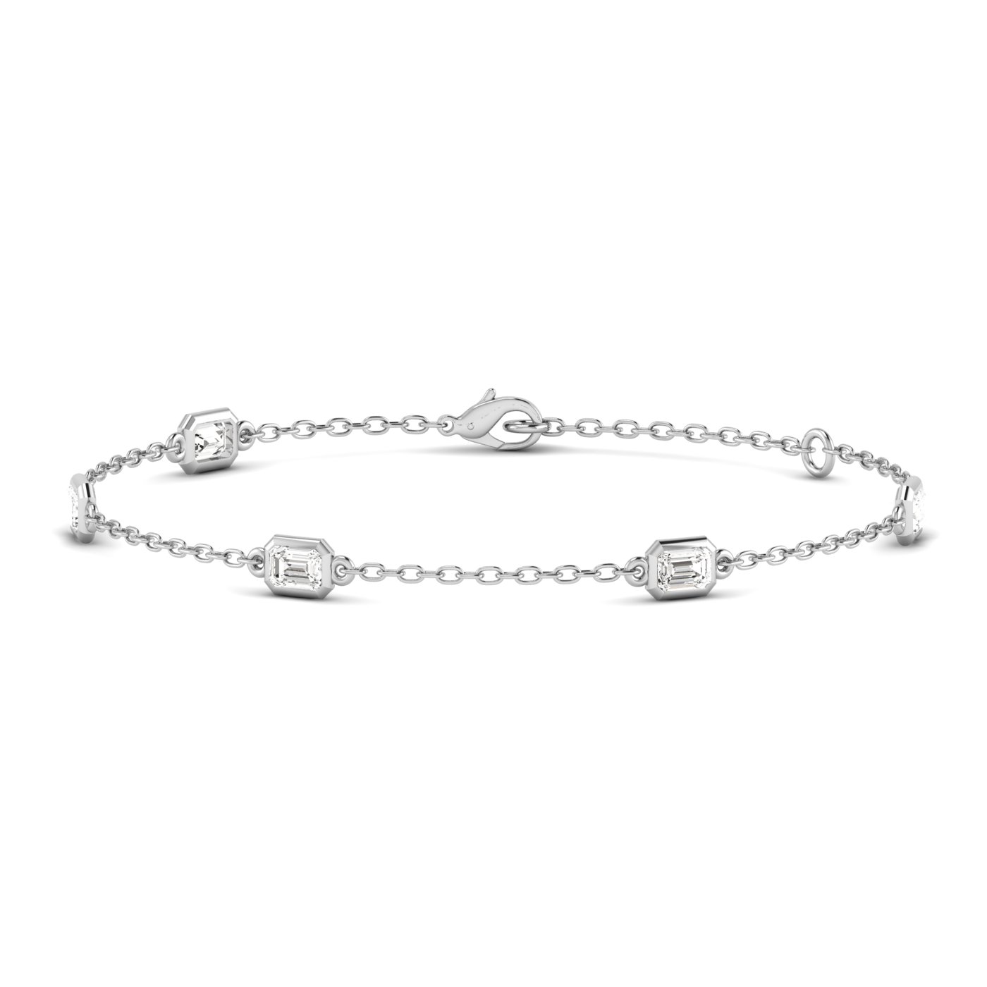 Emerald Cut Lab Diamond Stationary Bracelet 1 Ctw.