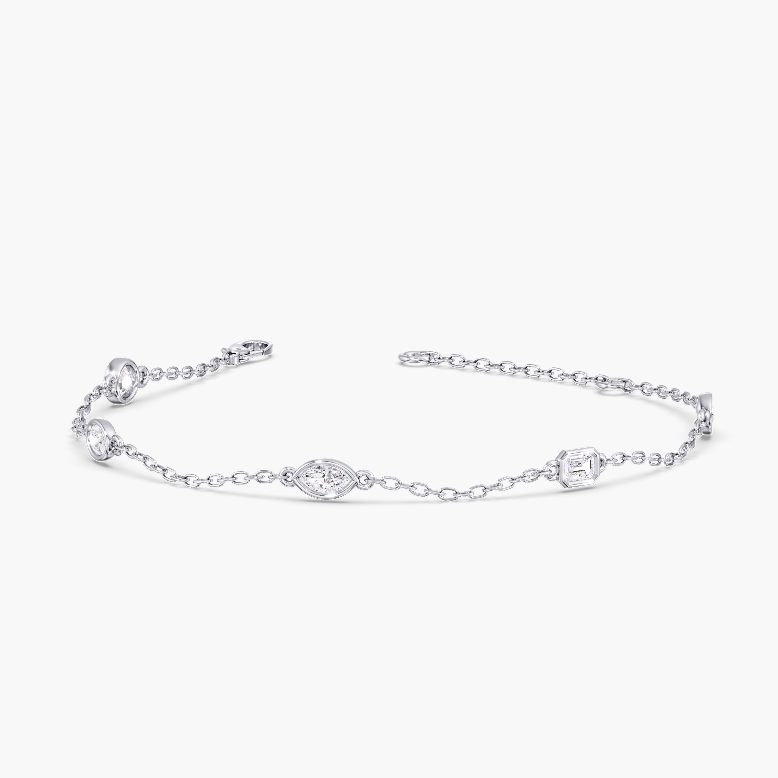 Lab Diamond Multi-Shape Stationary Bracelet 1/2 Ctw.