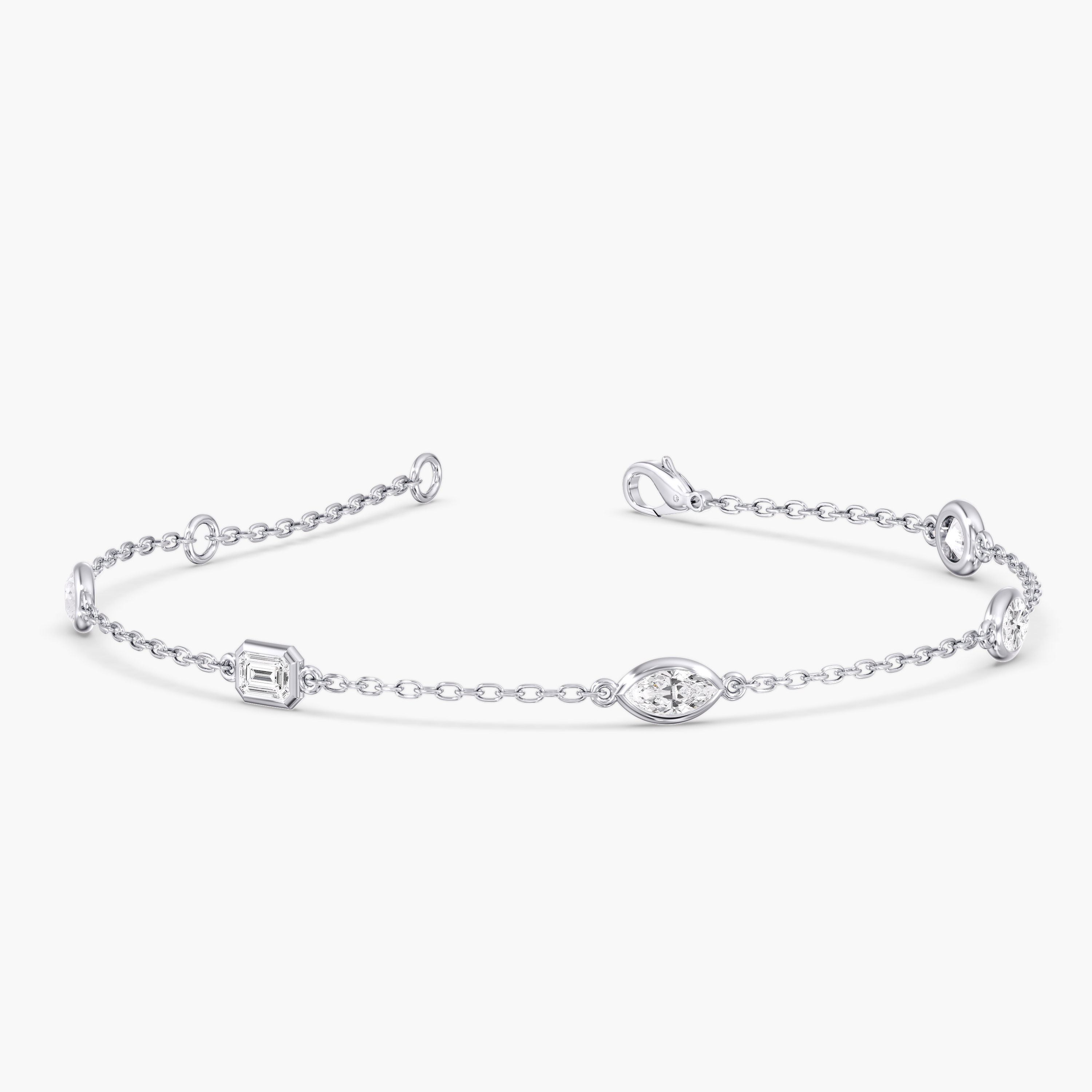 Lab Diamond Multi-Shape Stationary Bracelet 1 Ctw.