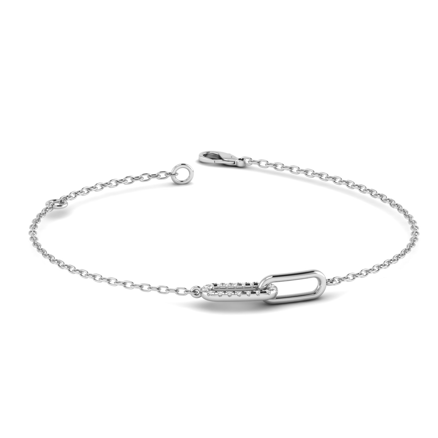 Lab Diamond Paperclip Bracelet 1/10 Ctw.