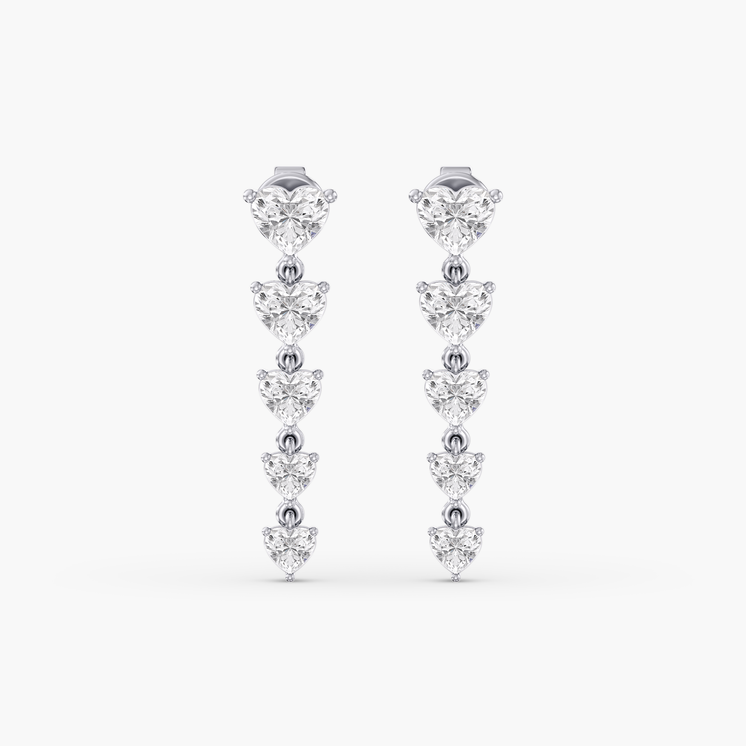 3.00Ctw Heart Prong Drop Earring