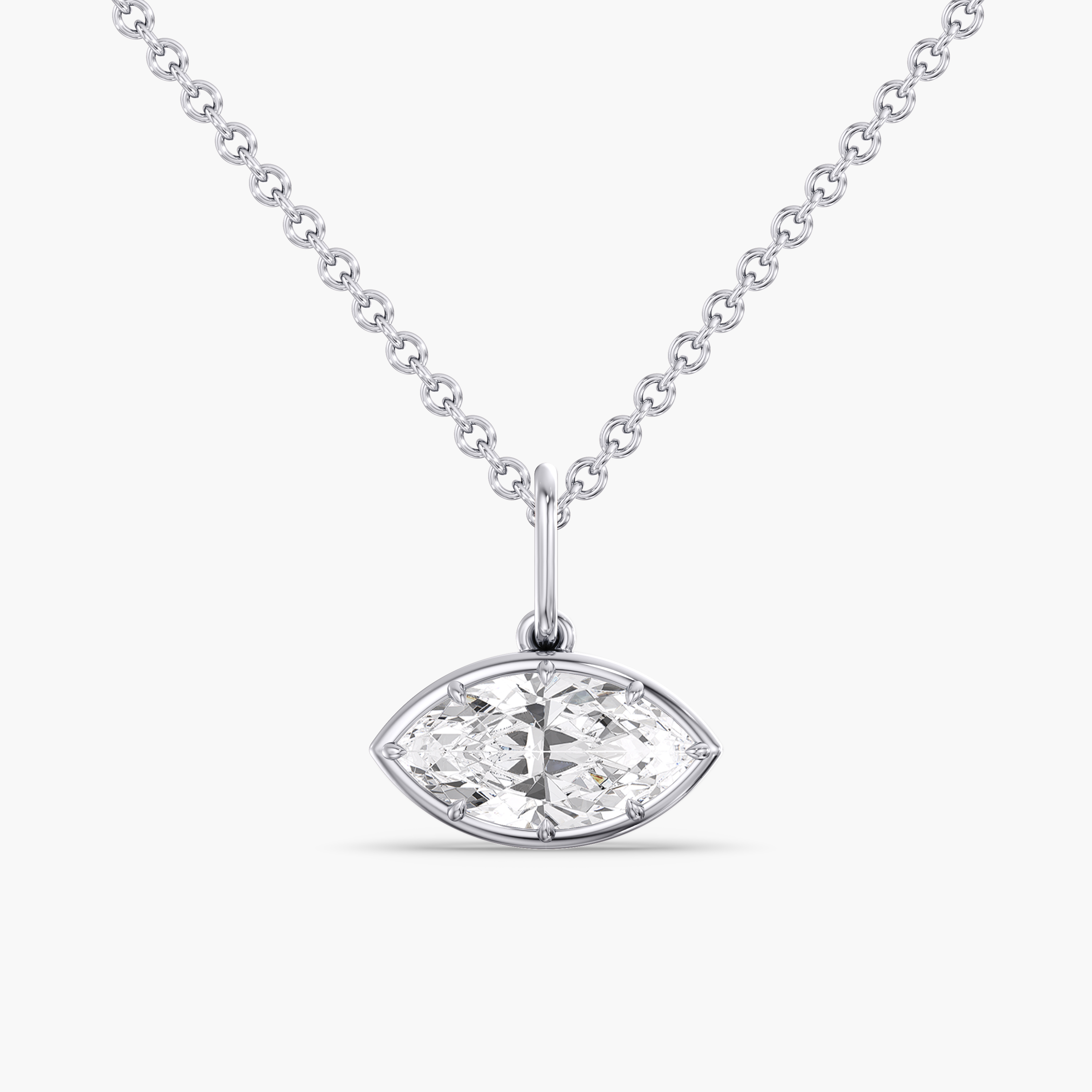 Lab Diamond East-West Marquise Pendant 2 Ct.