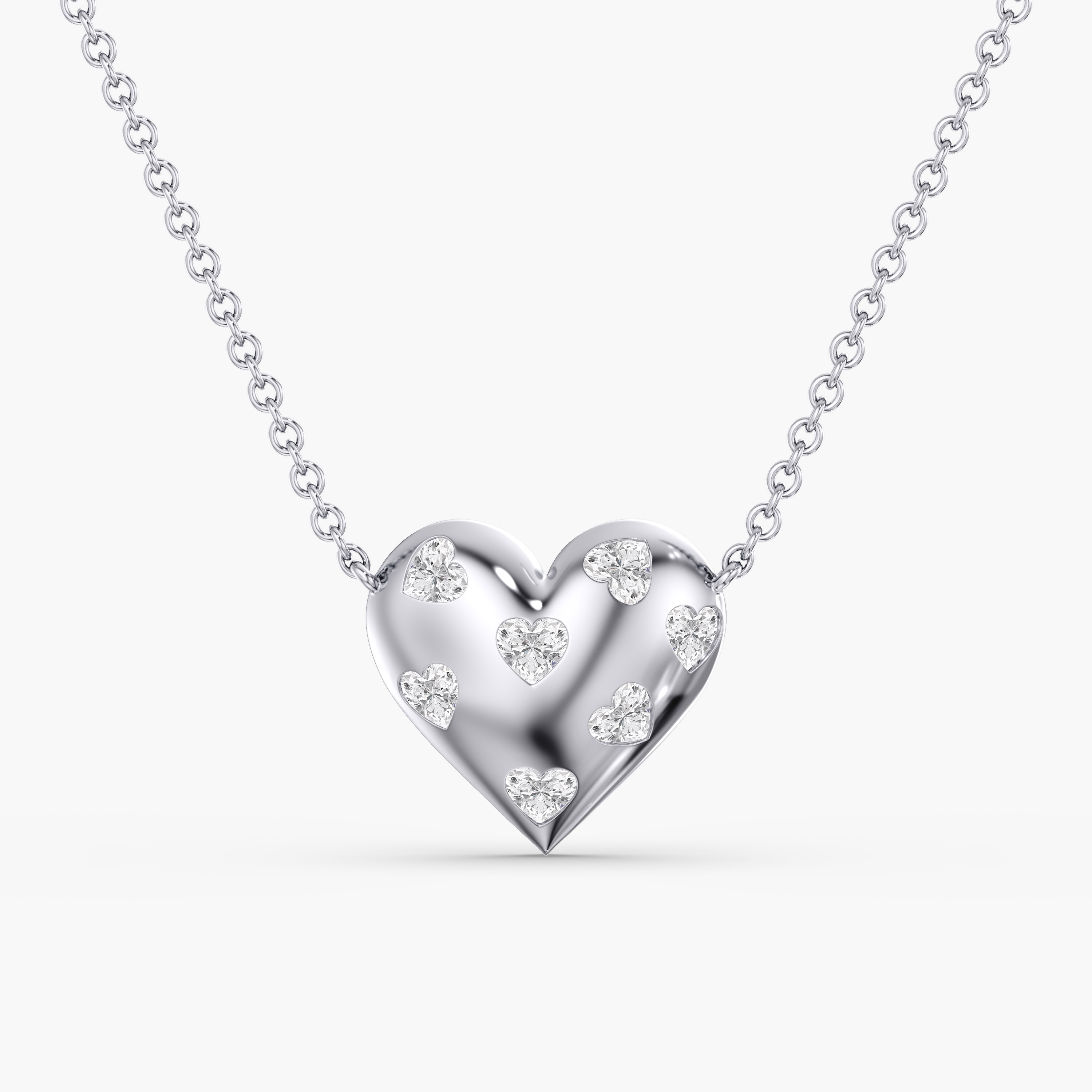 1.00Ctw Hrt Fash Pendt Flus Sett