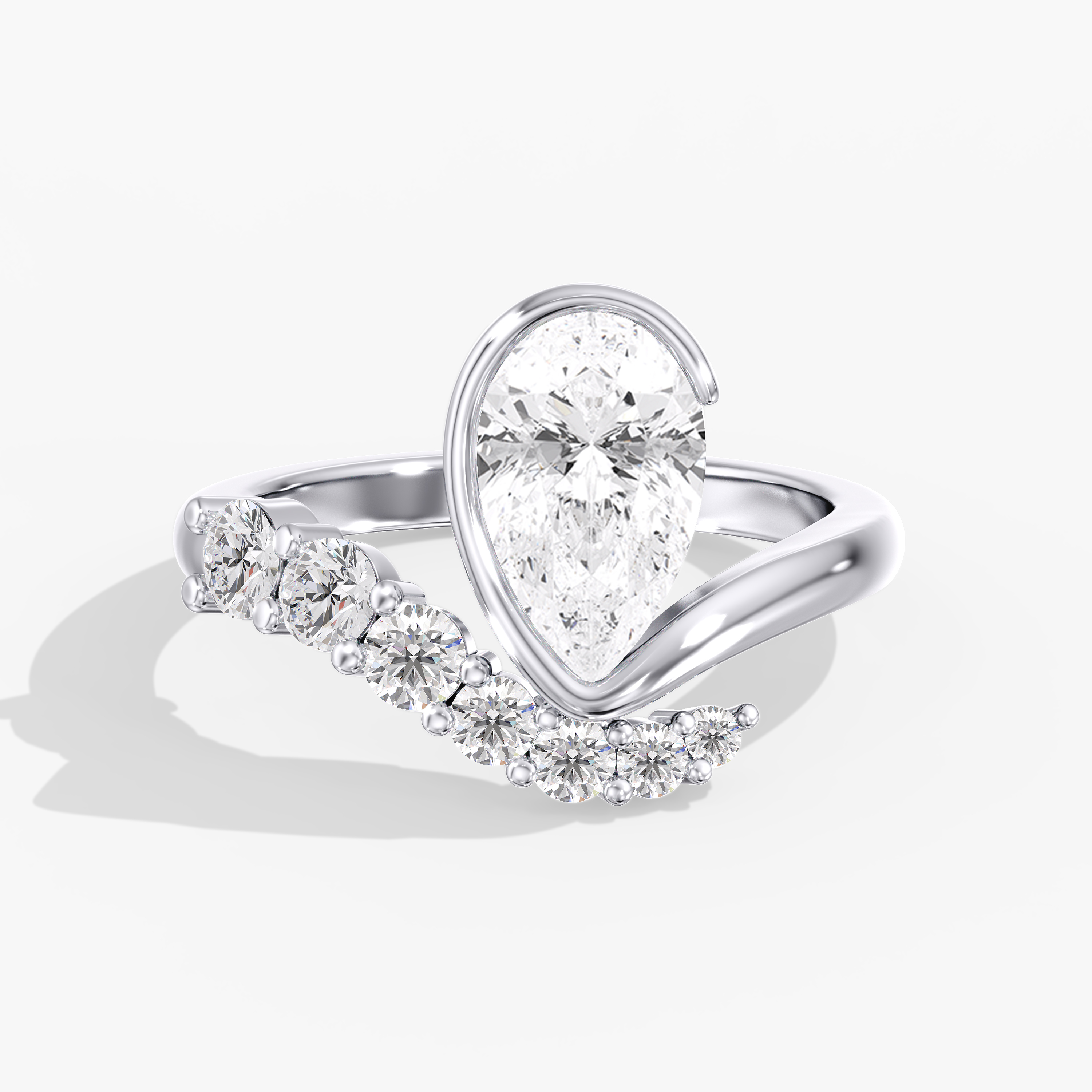 2.00Ct Pear Swirl Ring
