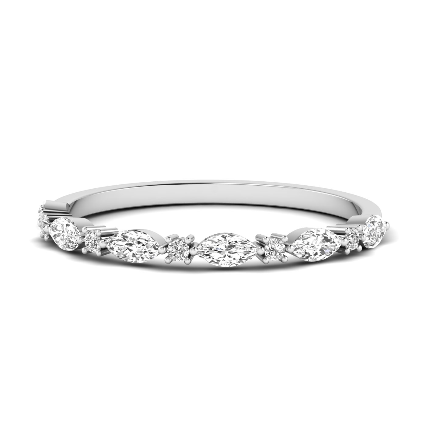 Lab Diamond Alternating Round & Marquise Band 1/3 Ctw.