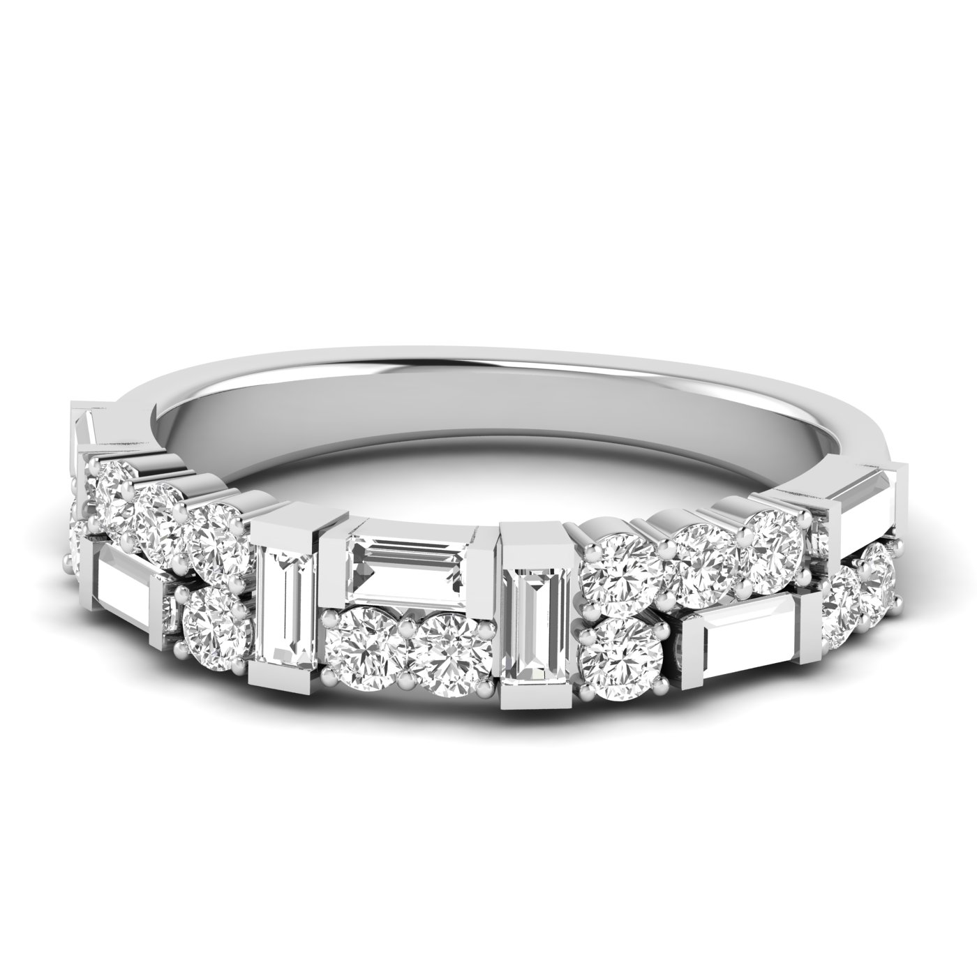 Lab Diamond Round & Baguette Band 3/4 Ctw.