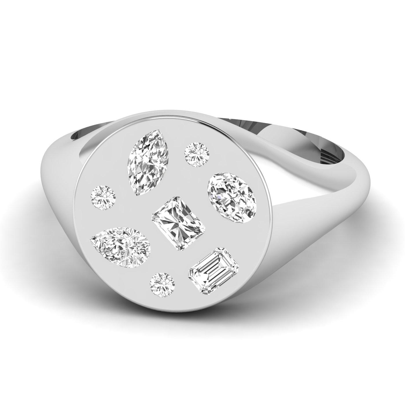 Lab Diamond Multi-Shape Pinky Ring 1/2 Ctw.