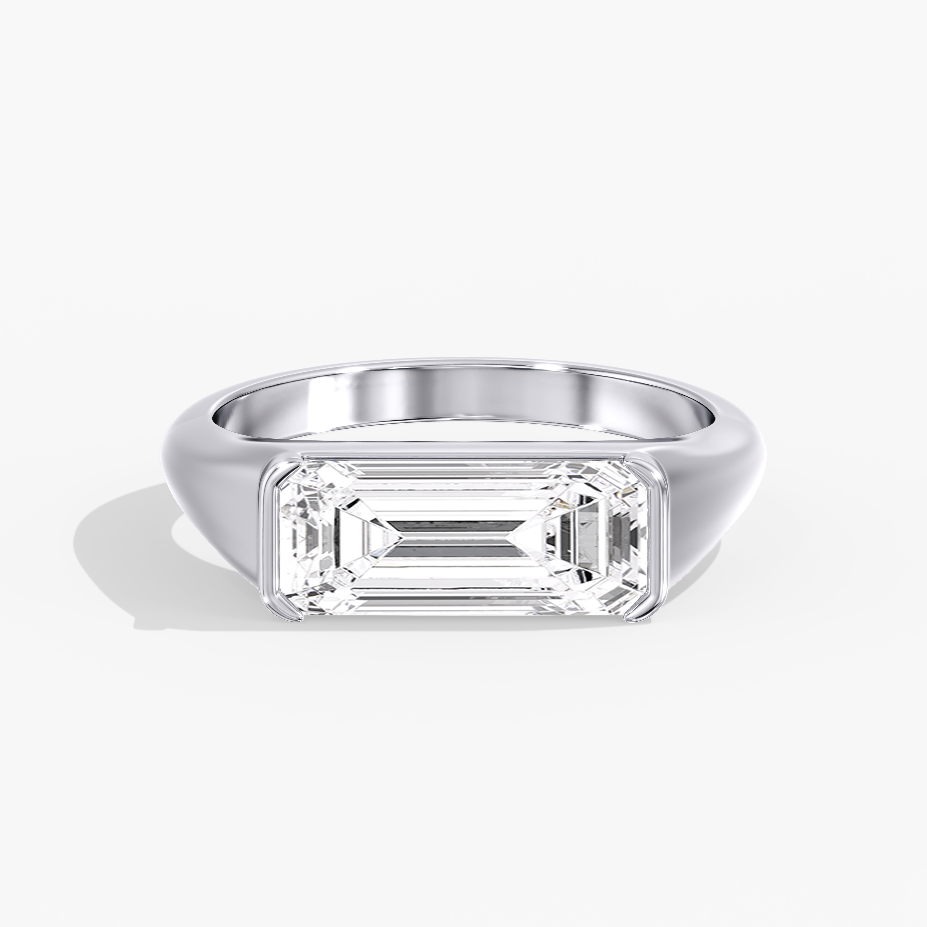Lab Diamond Elongated Emerald Cut Ring 2 3/4 Ct.