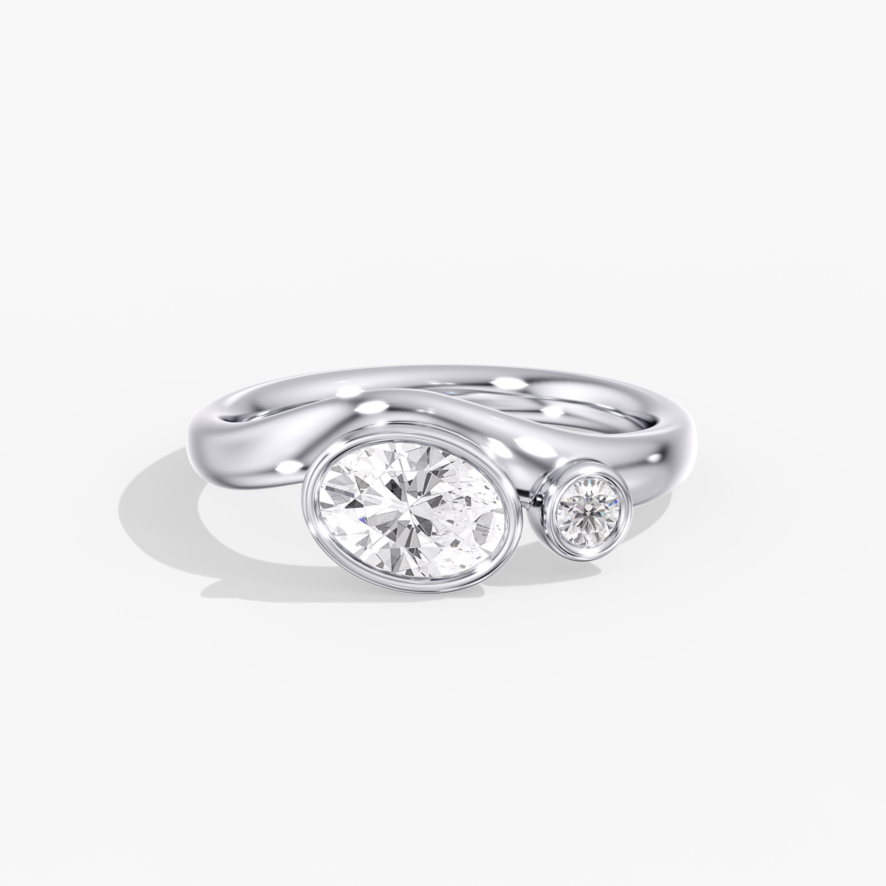 Lab Diamond Oval Pinky Ring 3/4 Ctw.