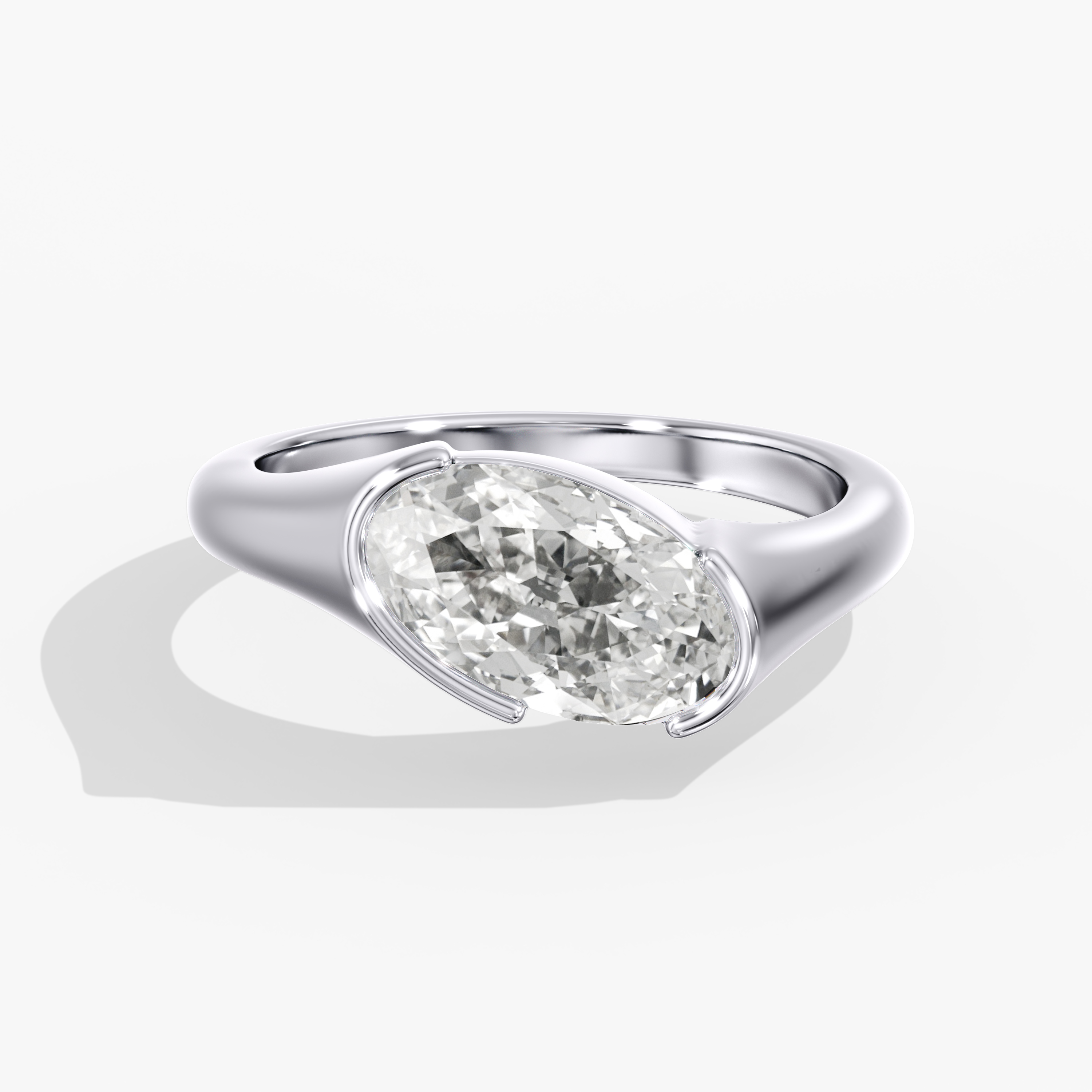 Lab Diamond Moval Ring 2 Ct.