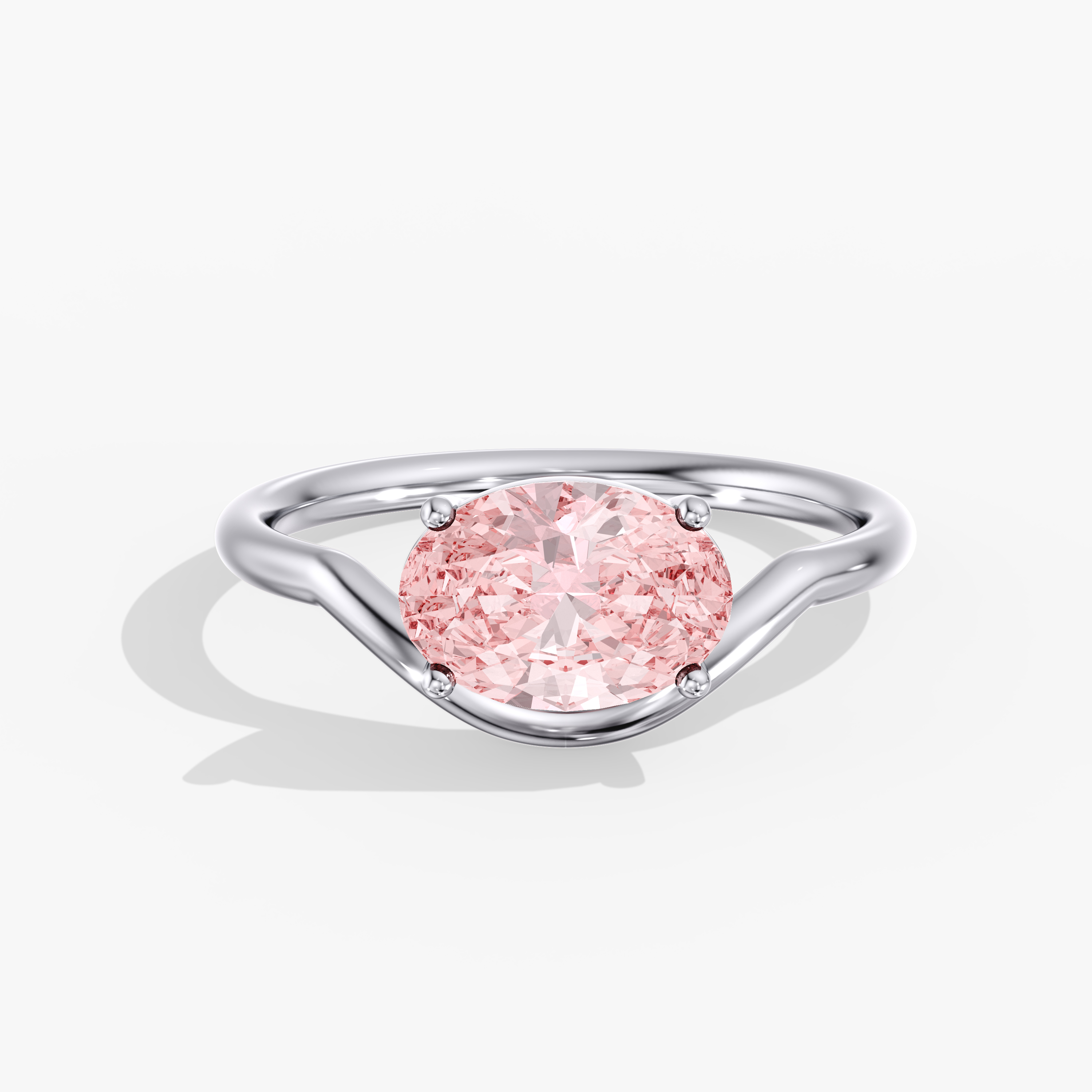 Fancy Vivid Pink Oval Ring 2 Ct.