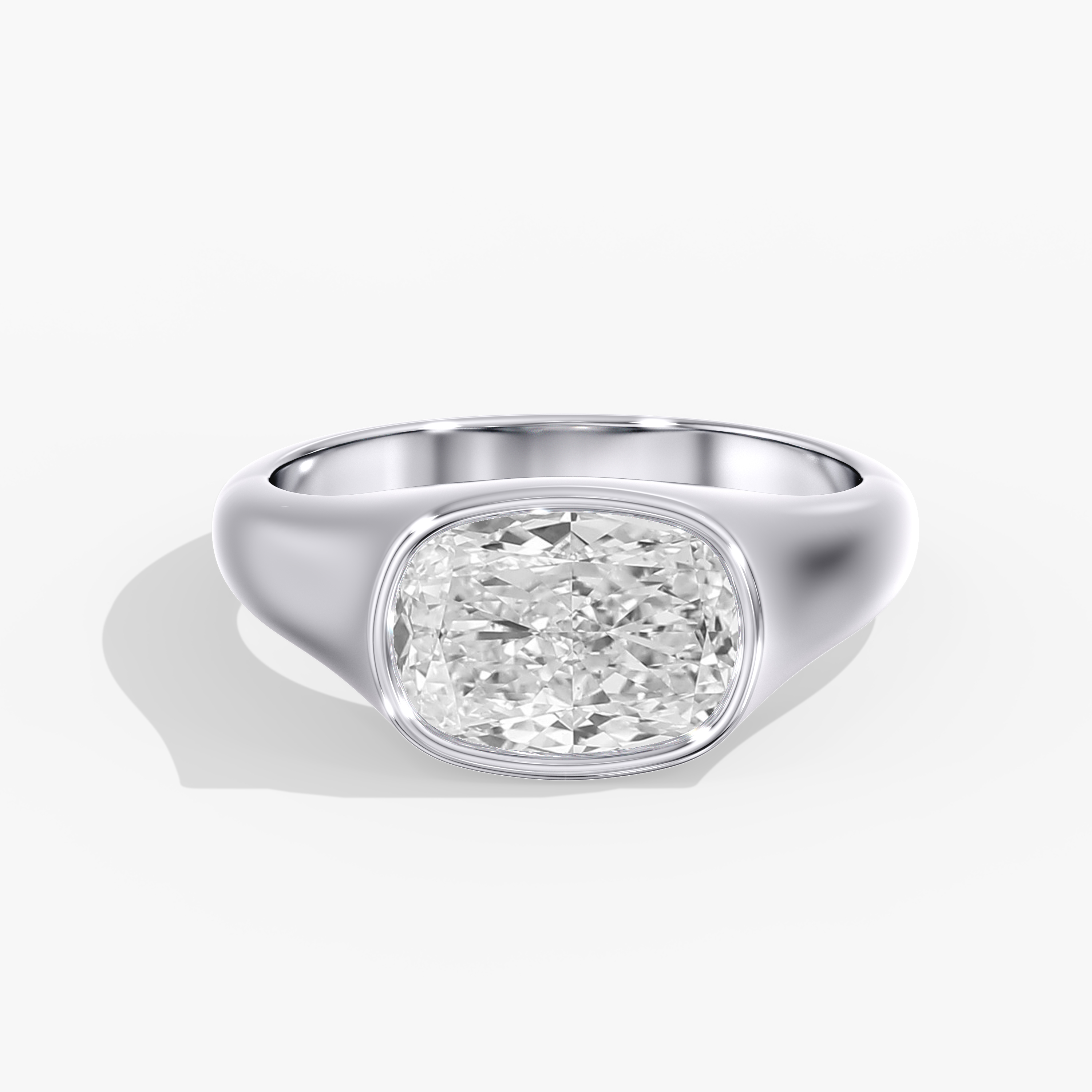 Lab Diamond Elongated Cushion Ring 3 Ct.