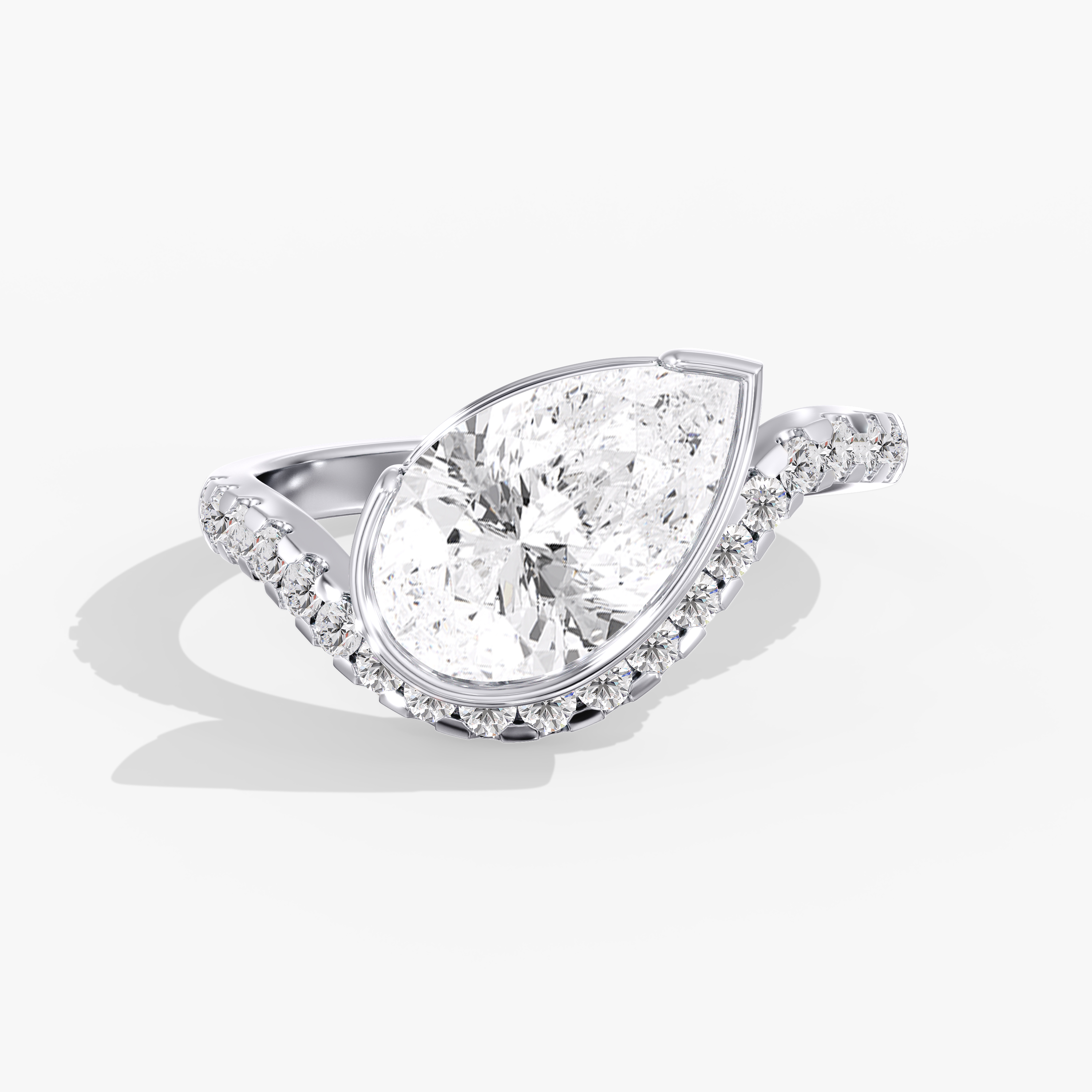 3Ct Pear Swirl Ring