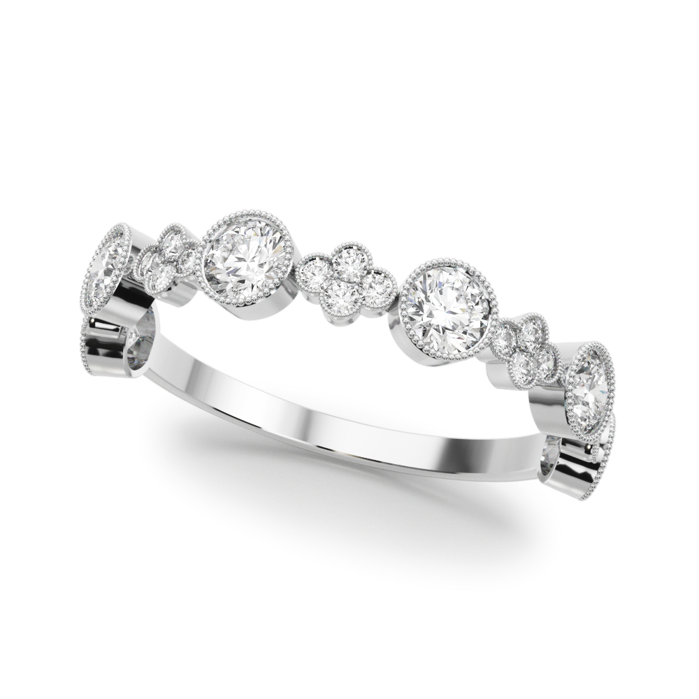 Bezel Set Stackable Milgrain Fashion Rings