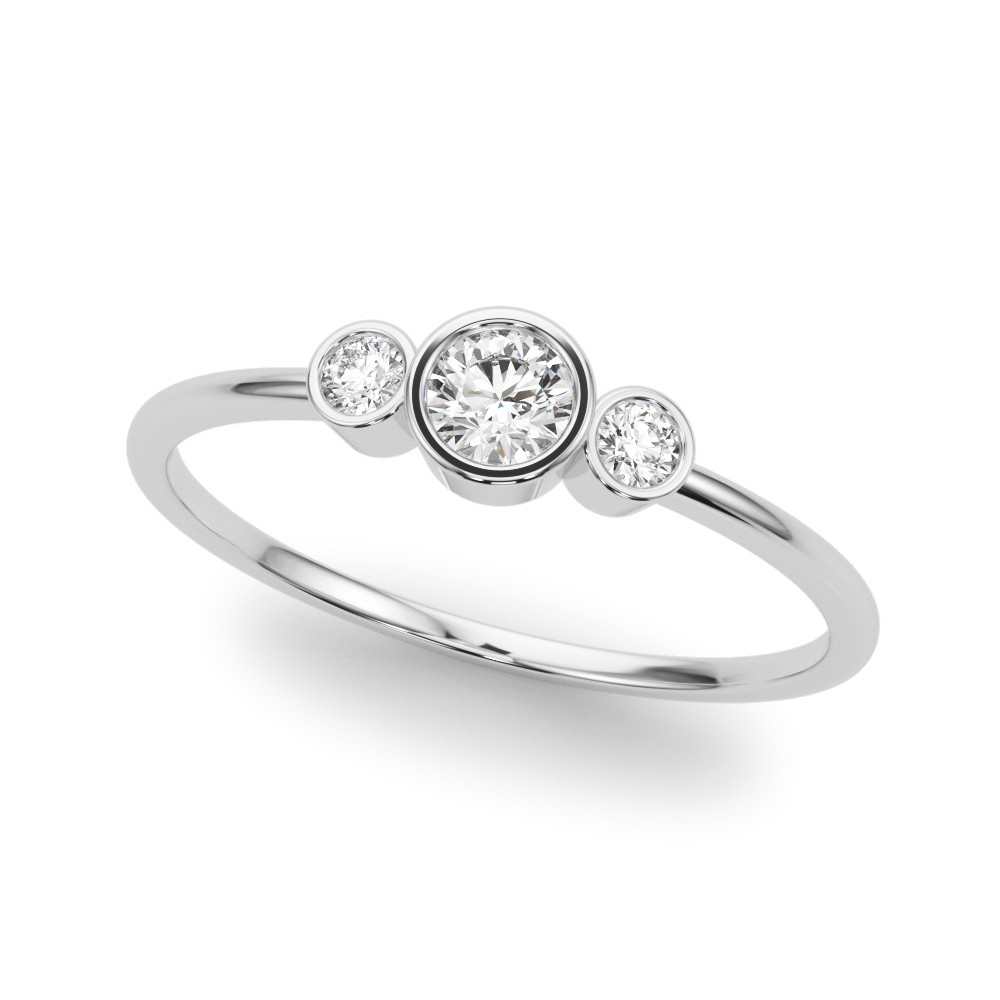 3-Stone Bezel Set Fashion Ring