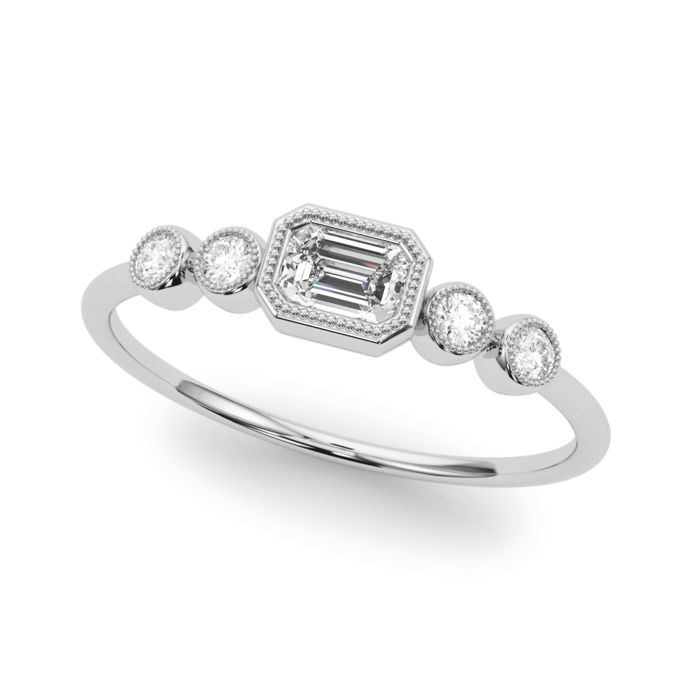 5-Stone Bezel Set Milgrain Fashion Ring