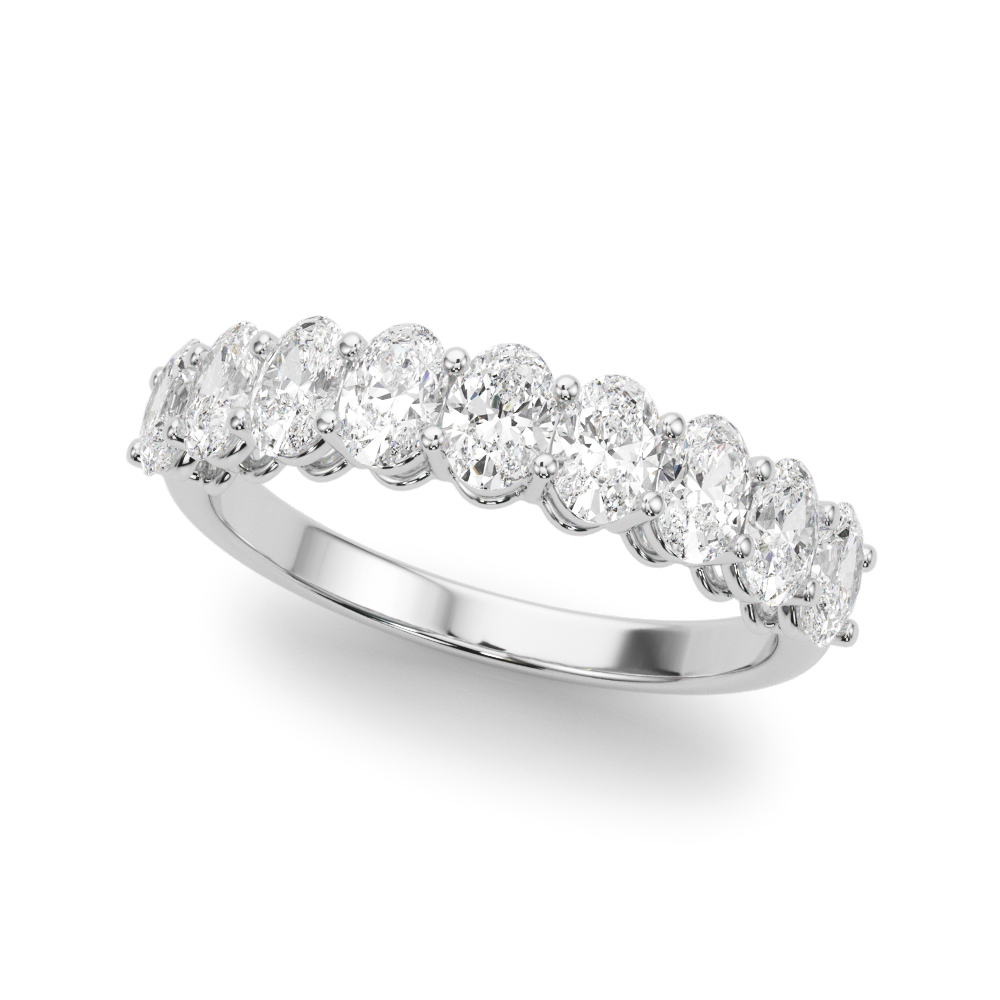Half Eternity Oval Shape Wedding Band