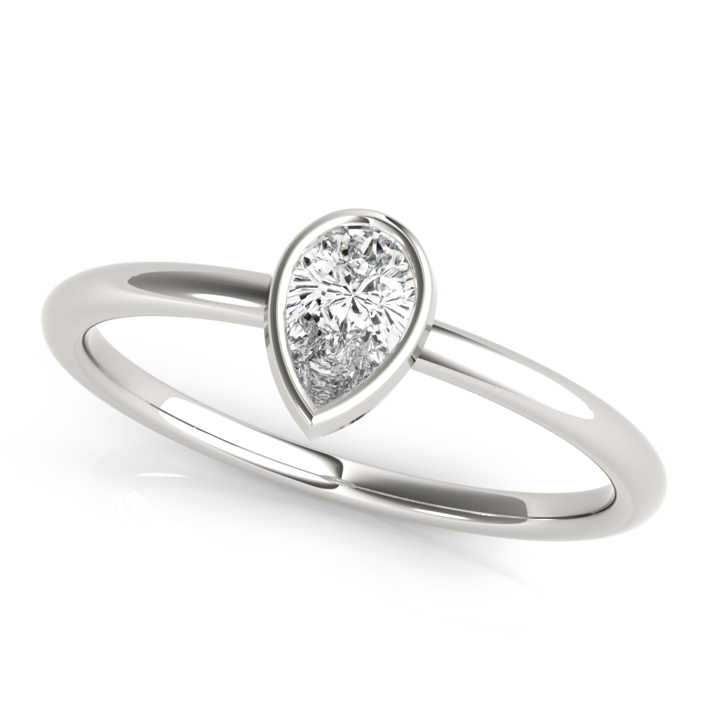 Pear Shape Solitaire Bezel Set Fashion Band