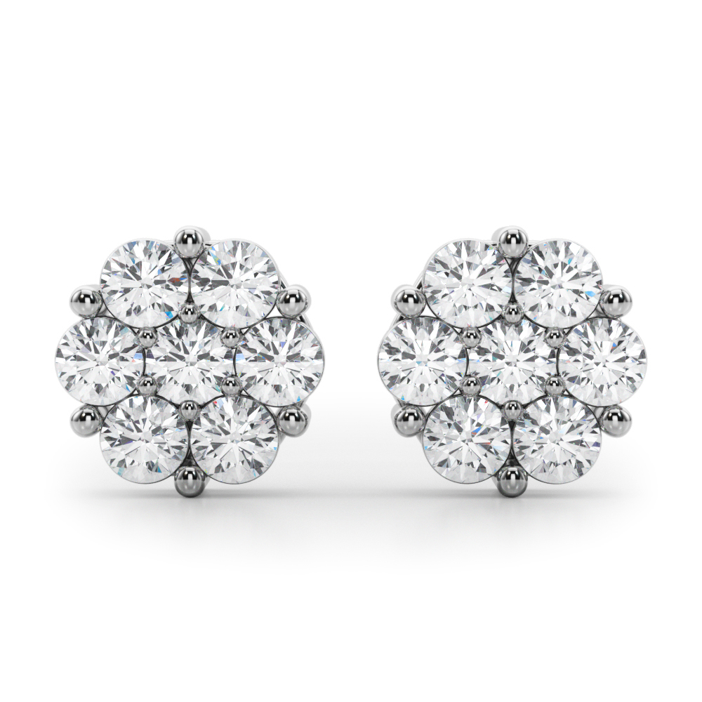 Lab-Grown Diamond Flower Cluster Earrings