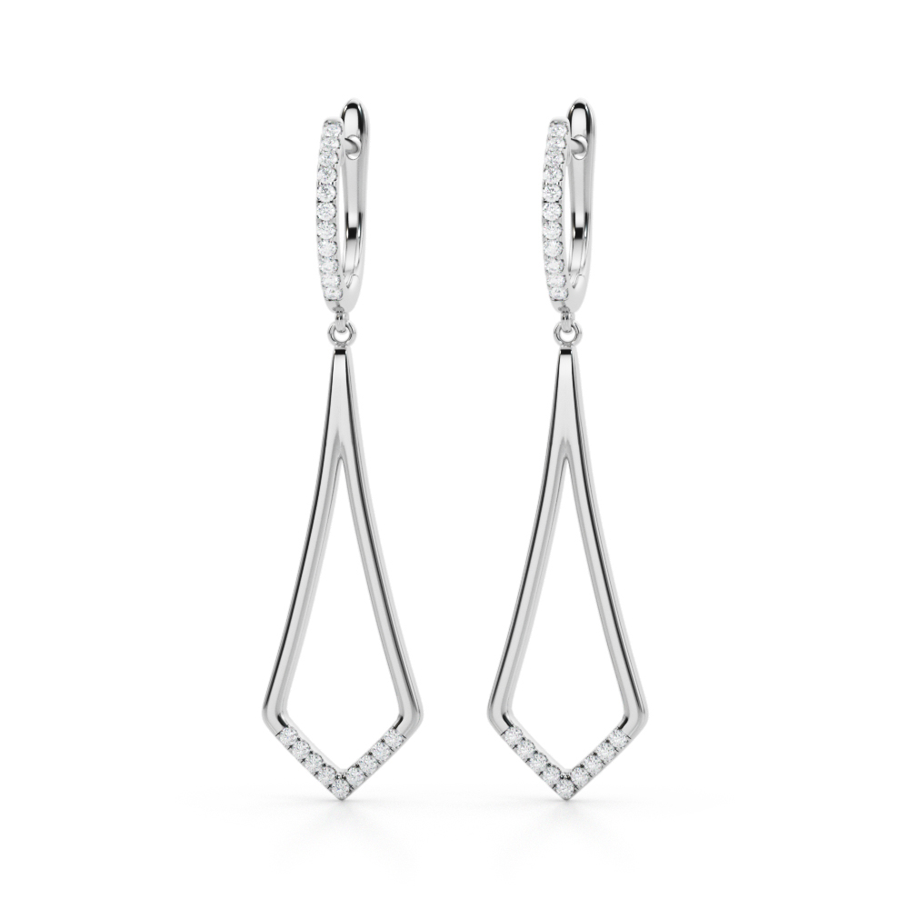 Lab-Grown Diamond Accented Drop Fashion Earrings