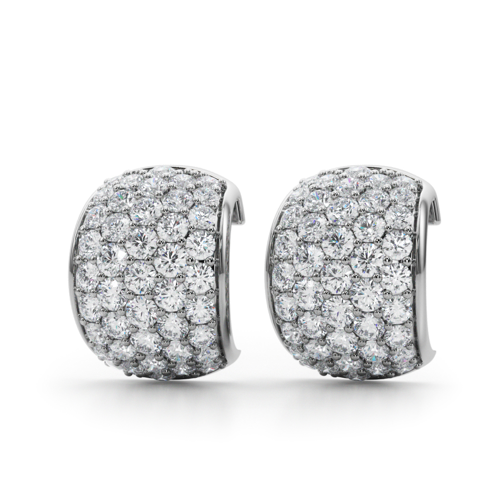 Multirow Pavé Huggie Earrings
