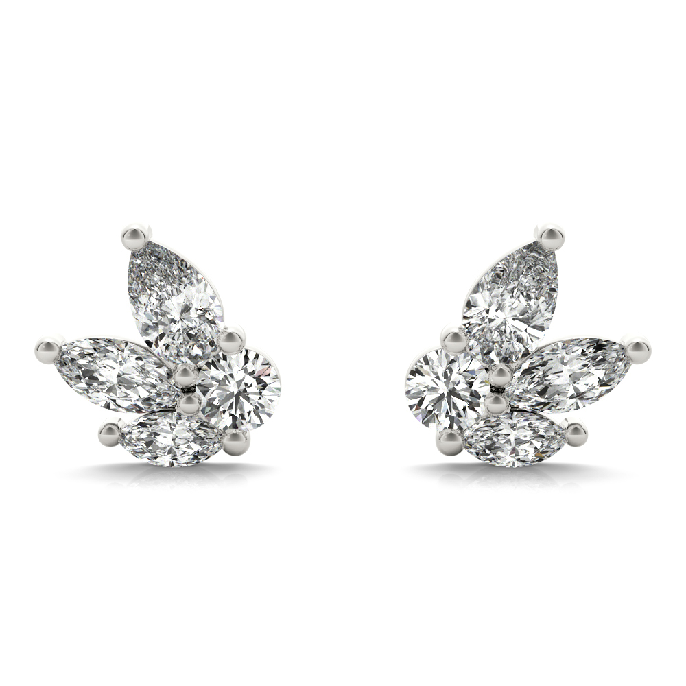 Lab-Grown Diamond Marquise Cluster Stud Earrings