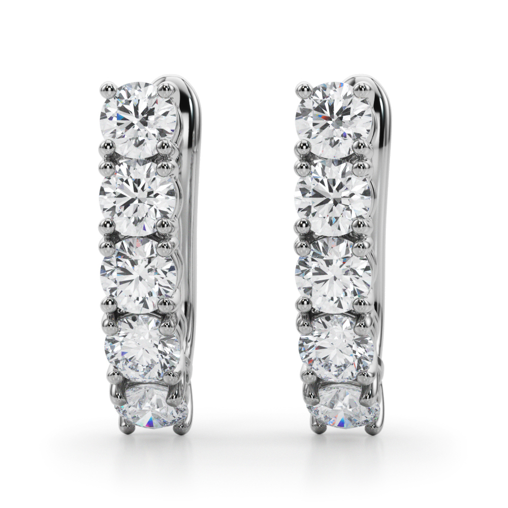 Prong Set Omega Back Earrings