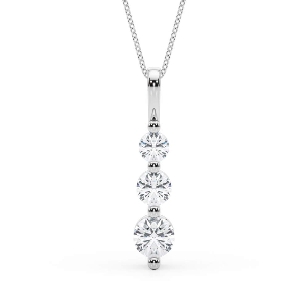 Lab-Grown Diamond 3-Stone Drop Pendant
