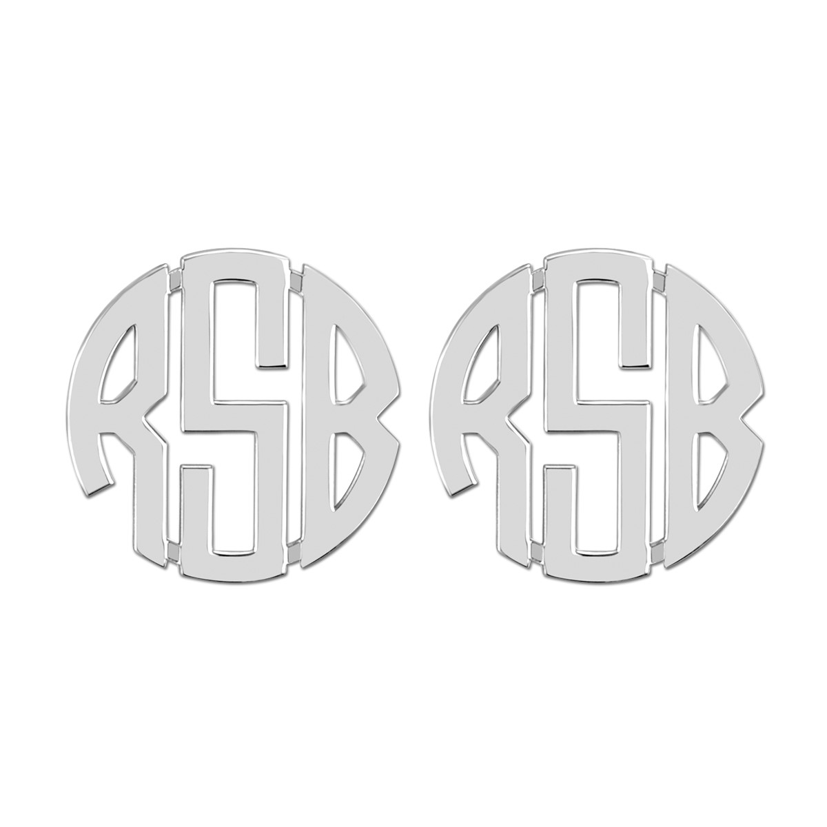 20MM POST & CLUTCH MONOGRAM EARRIN