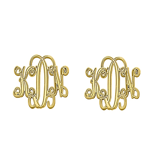 20MM POST & CLUTCH MONOGRAM EARRIN