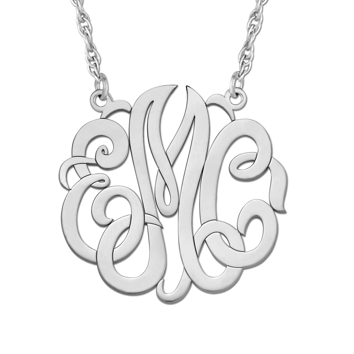 40mm 3 Letter Monogram Necklace